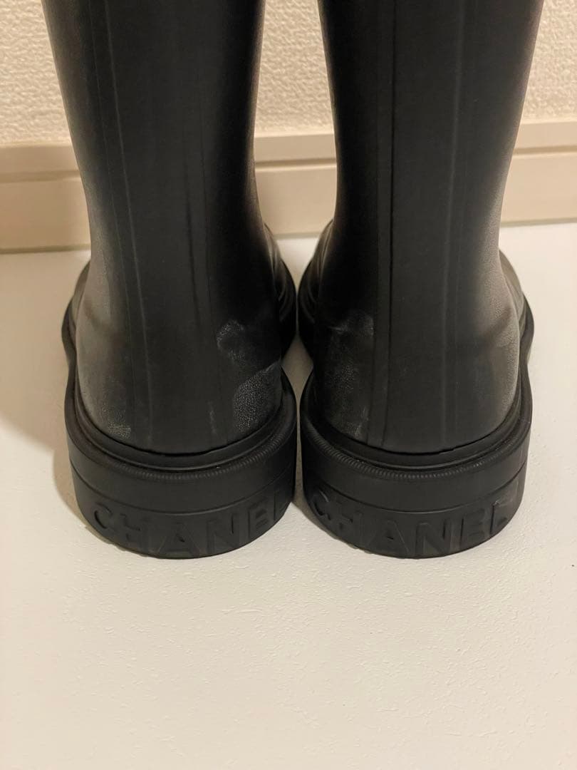 CHANEL シャネル レインブーツ ロングブーツ ブラック 41 正規品 箱付