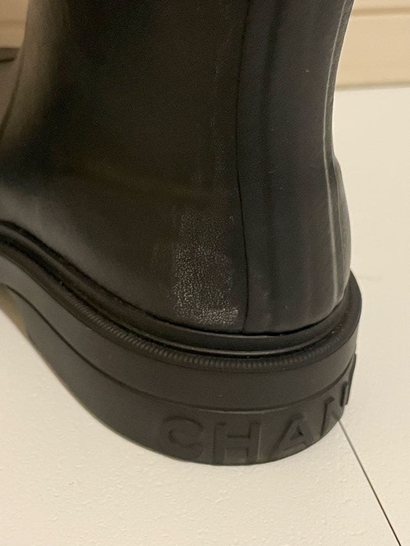 CHANEL シャネル レインブーツ ロングブーツ ブラック 41 正規品 箱付