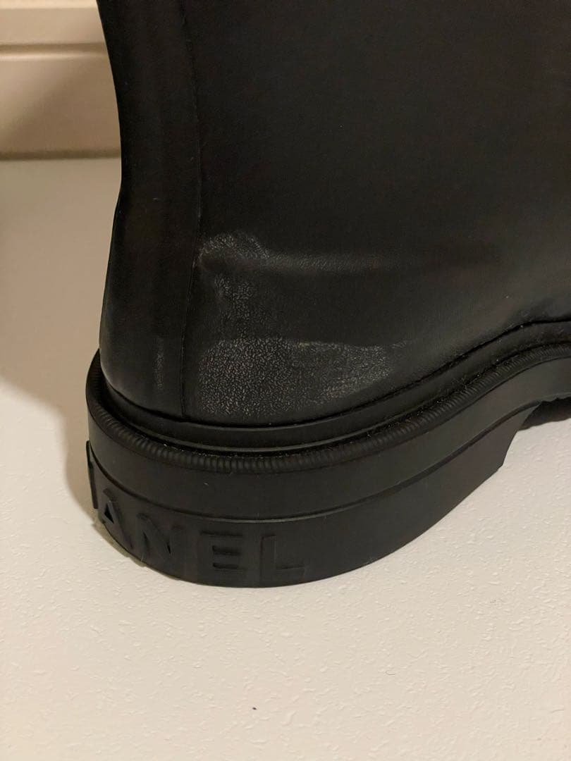 CHANEL シャネル レインブーツ ロングブーツ ブラック 41 正規品 箱付