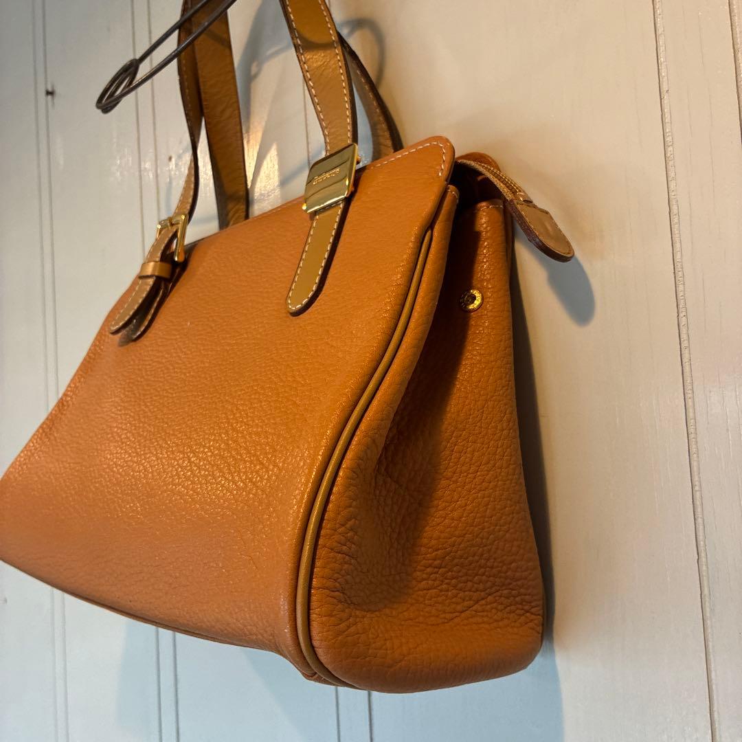 バーバリー レザー ノバチェック ベージュ ハンドバッグ キャメル　ゴールド