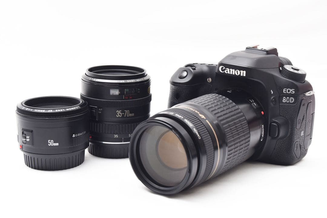 Canon EOS 80D標準&望遠&単焦点トリプルレンズセット、