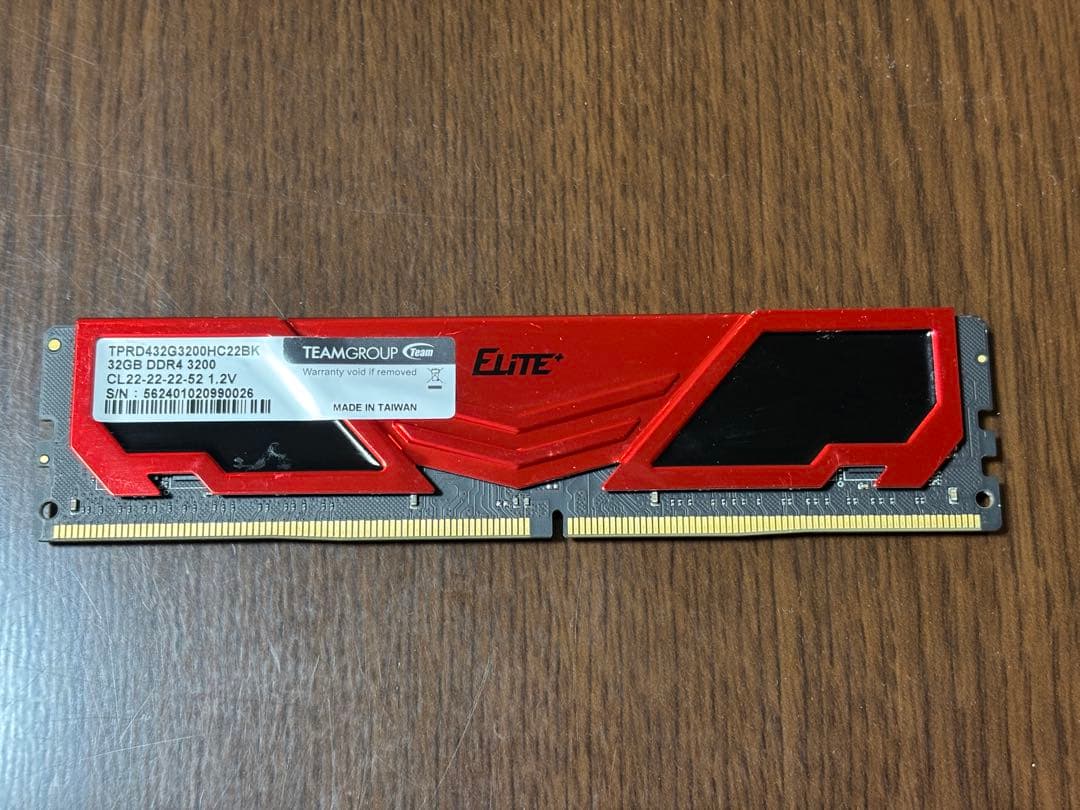 Team Group DDR4 3200 32GBx1枚 動作確認済み