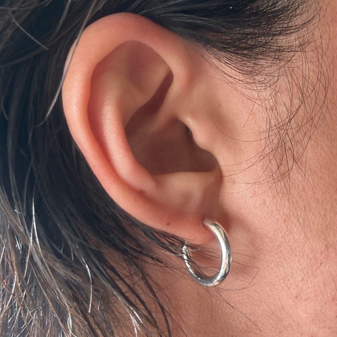 新品 【 3mm×18mm 】両耳用 シルバー925 フープピアス