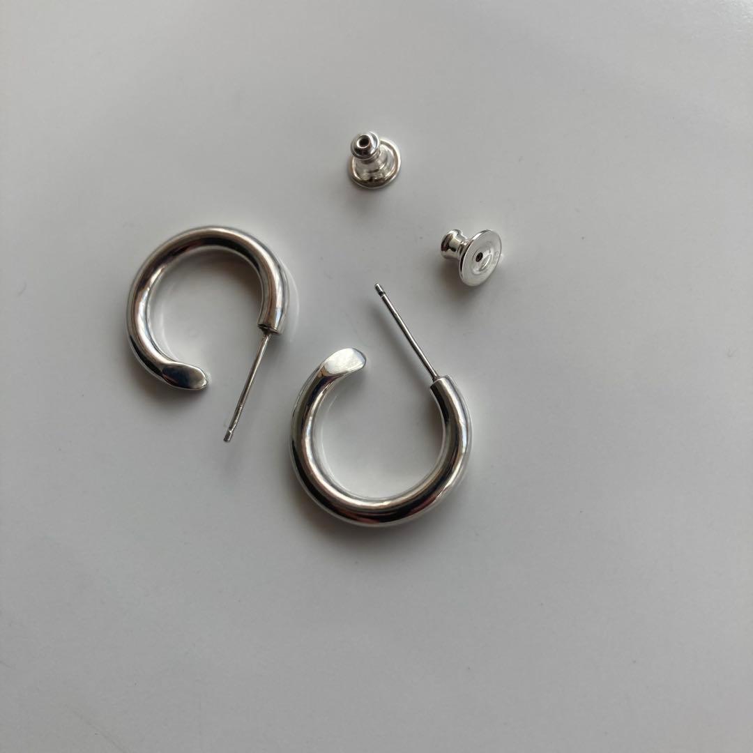 新品 【 3mm×18mm 】両耳用 シルバー925 フープピアス