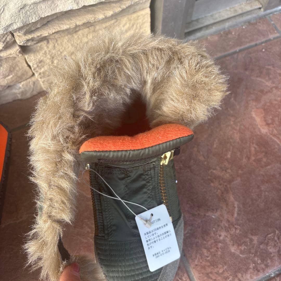 KAPITALファー付きオリーブグリーンブーツ