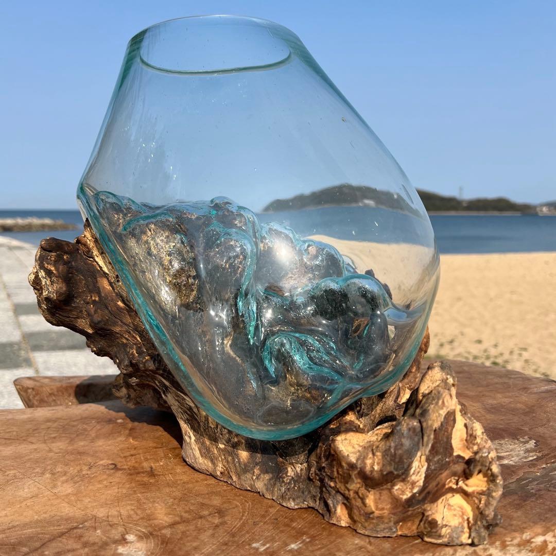 流木ガラス オブジェ超特大H 他４点セット花瓶 金魚鉢 水槽 テラリウム 観賞魚