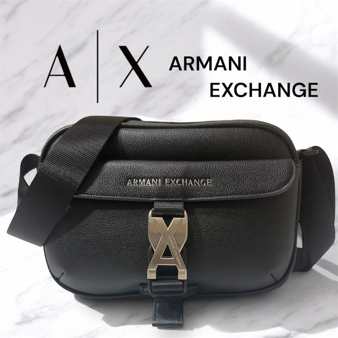 【完売品】ARMANI EXCHANGE BOXロゴバックルミニショルダーバッグ