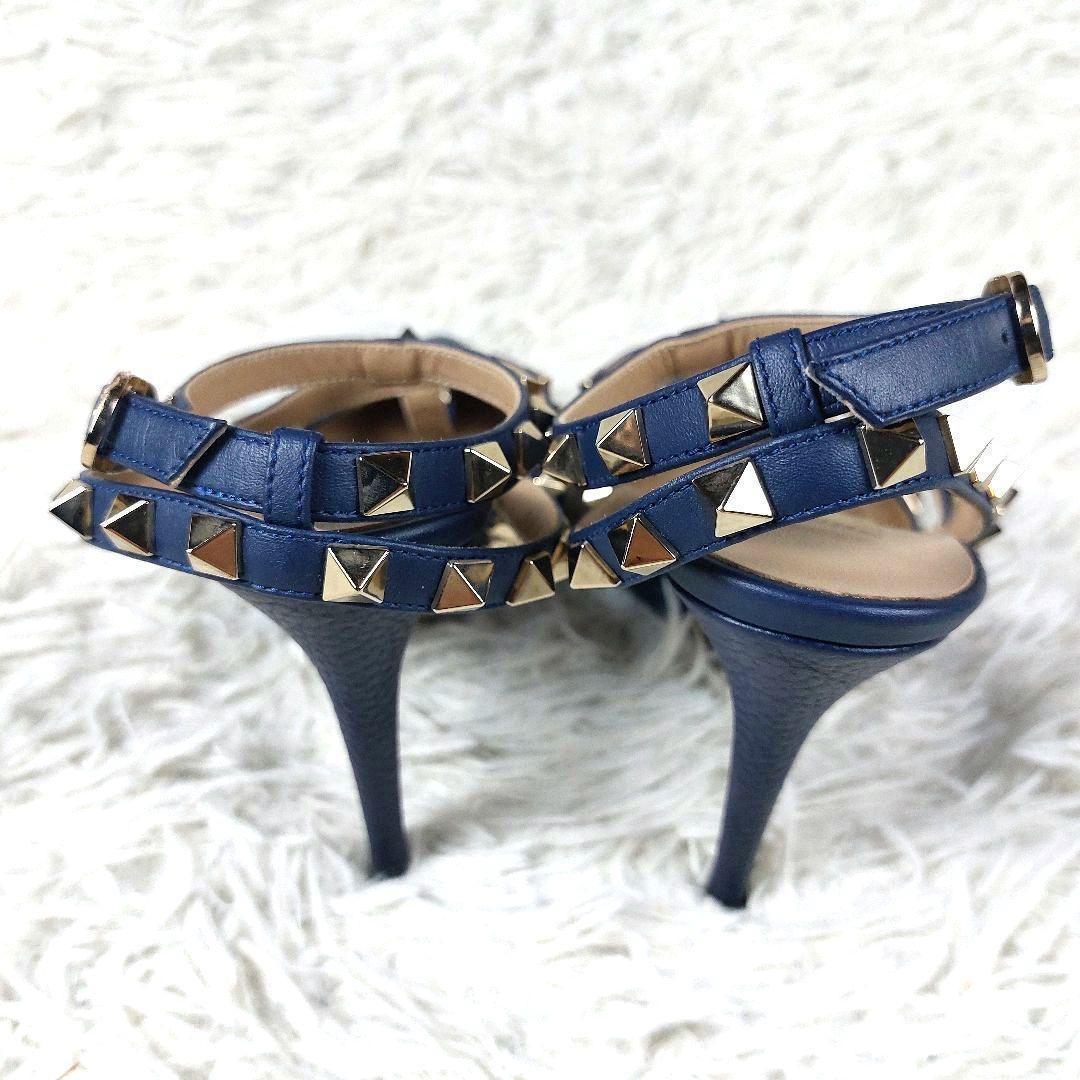 極美品 VALENTINO ガラヴァーニ ロックスタッズストラップレザーパンプス