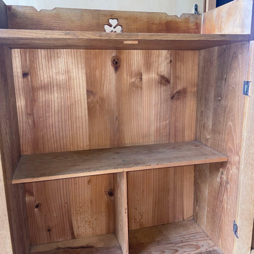 【希少】アンティーク ガラス 戸棚 チェスト キャビネット 飾り棚 昭和レトロ