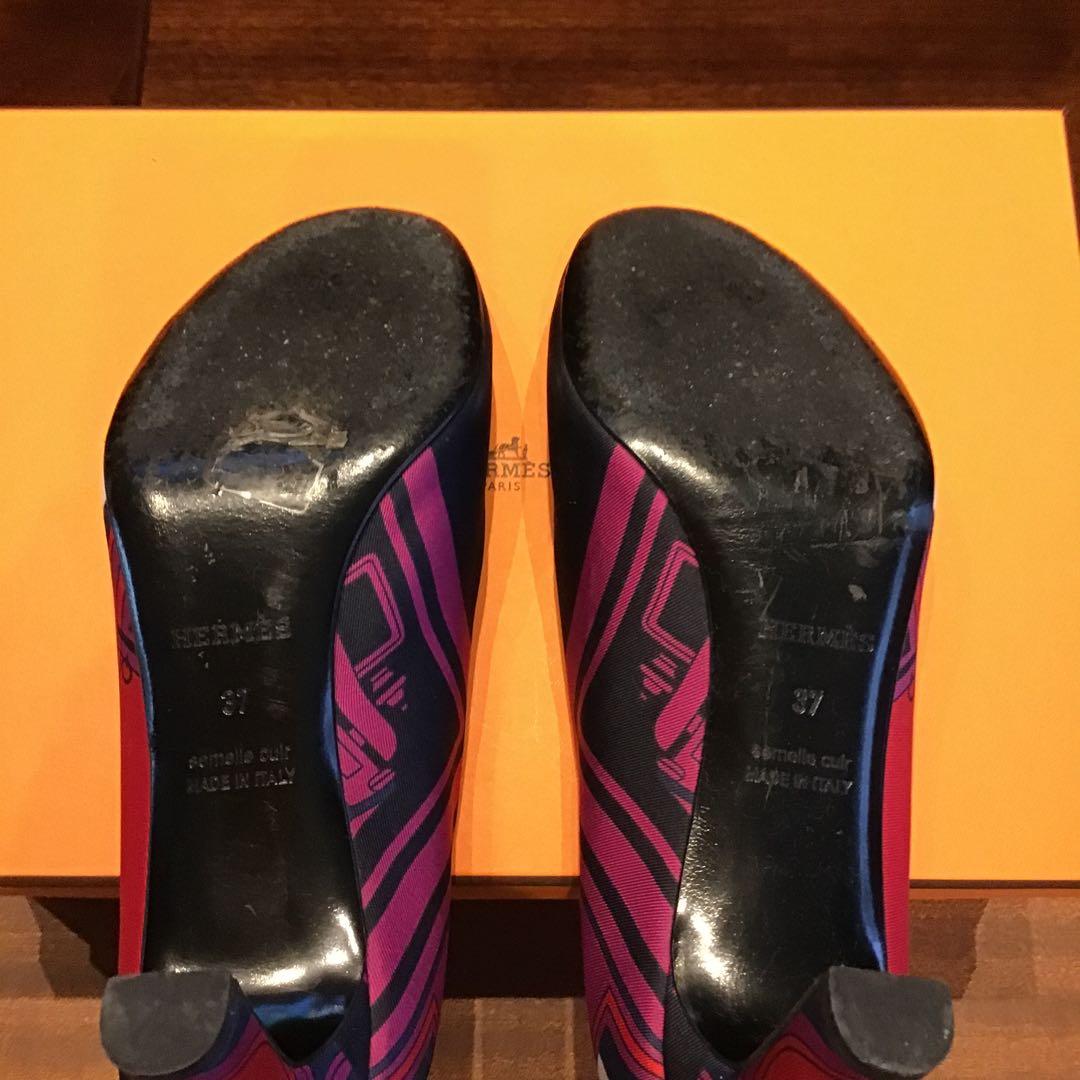 エルメスシルクパンプス37