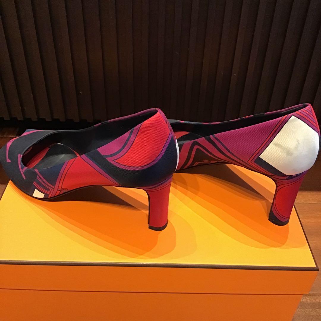 エルメスシルクパンプス37