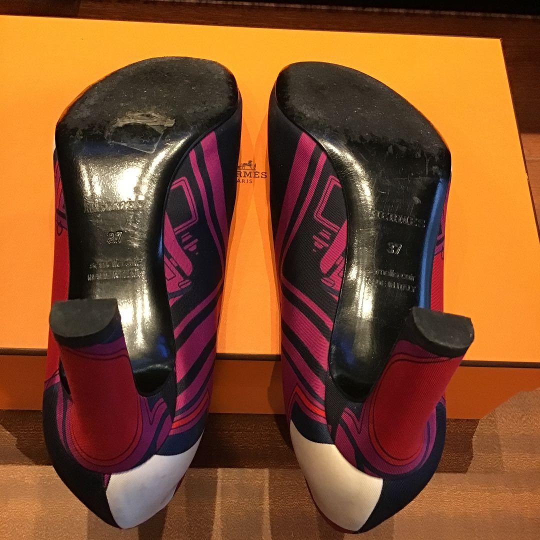 エルメスシルクパンプス37