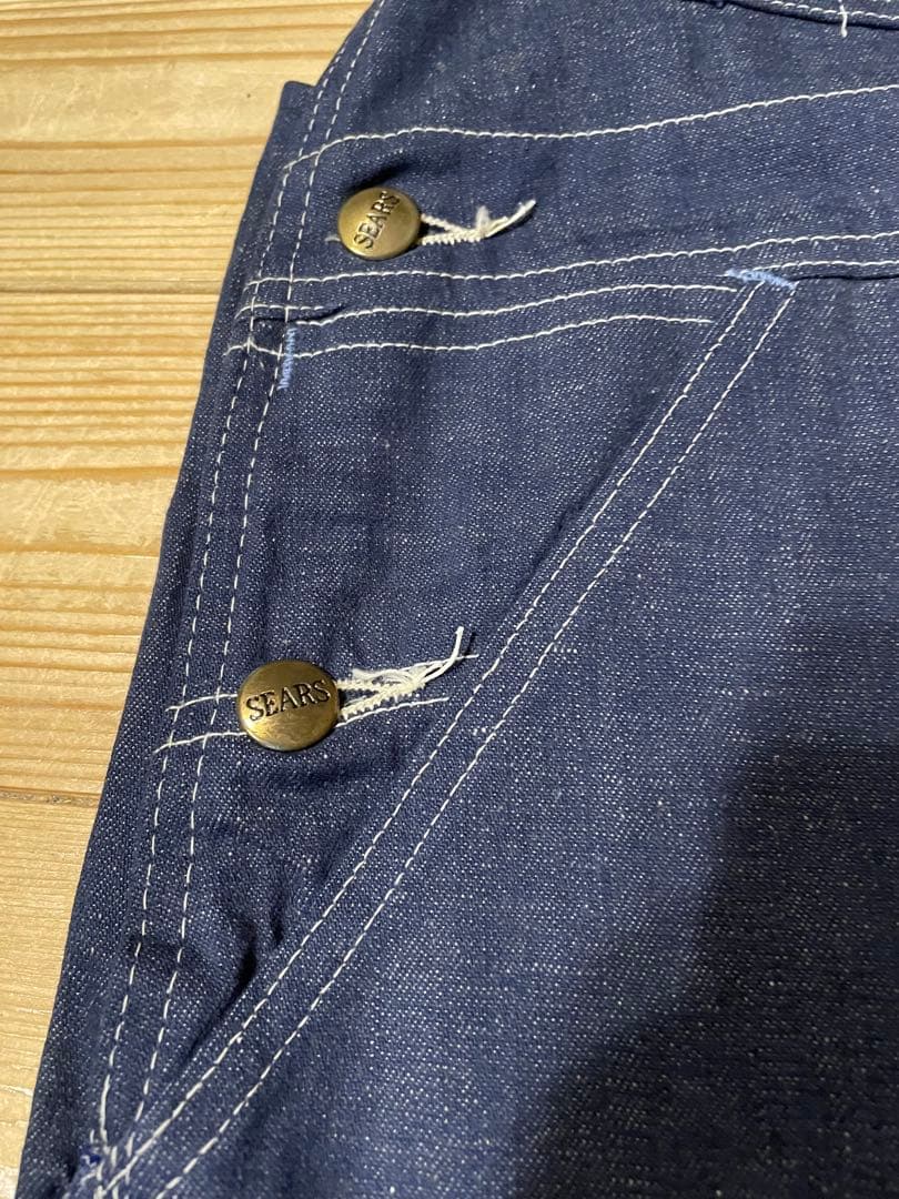 60s Sears シアーズ オーバーオール デニム 濃紺 ビンテージ デッド