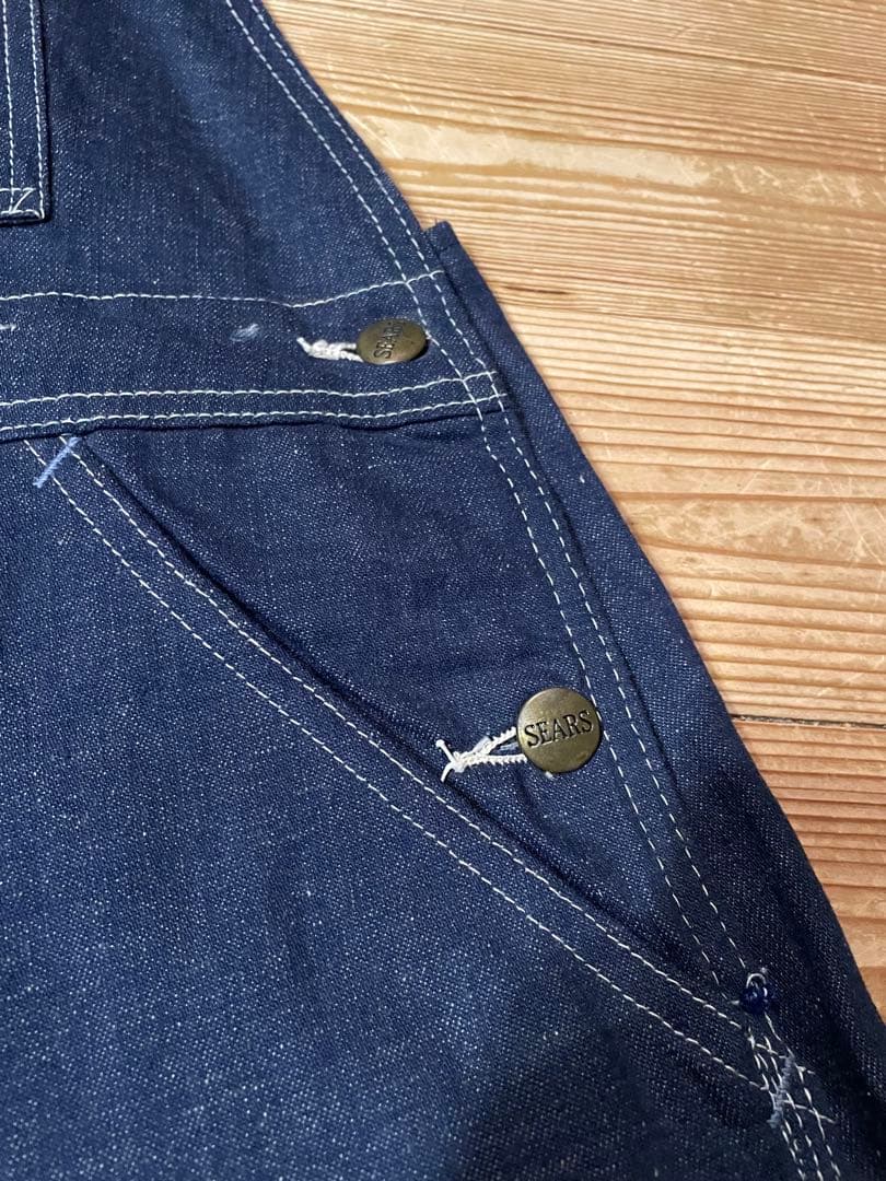 60s Sears シアーズ オーバーオール デニム 濃紺 ビンテージ デッド