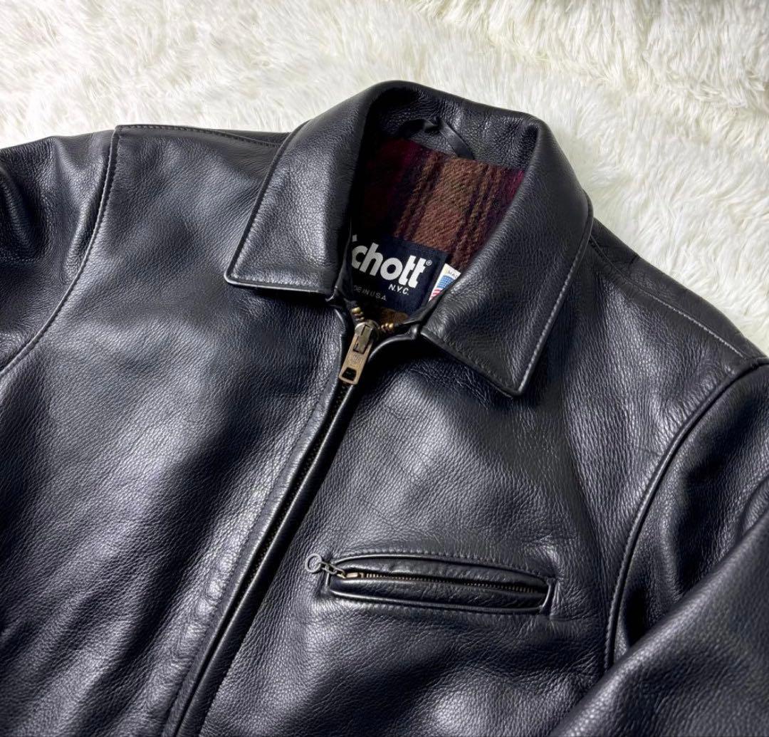 【Schott】 黒 レザージャケット38 米国製