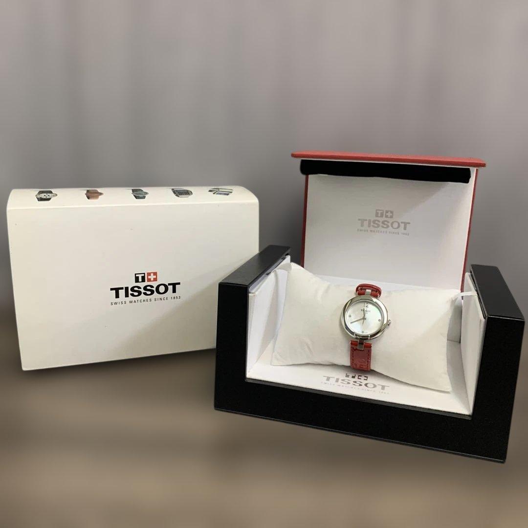 m122306m TISSOT 腕時計 ピンキー　レッドレザー　パール