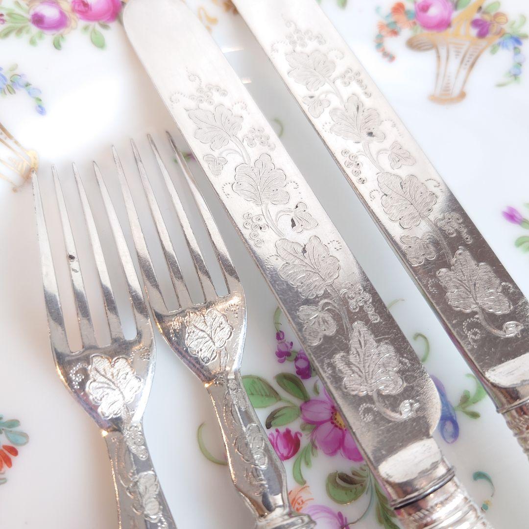 訳あり　白蝶貝　カトラリー　ナイフ　フォーク　マザーオブパール　アンティーク