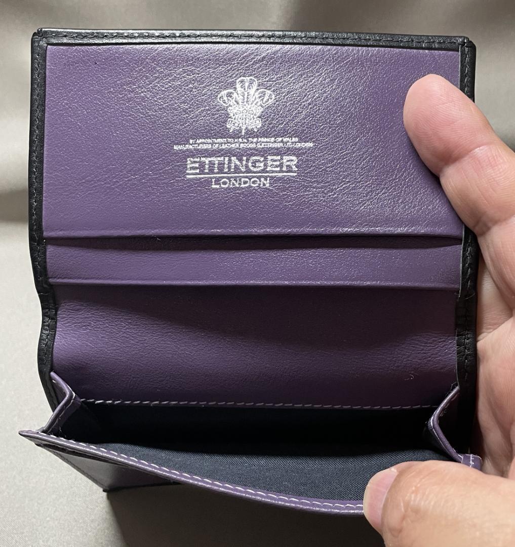 ETTINGER エッティンガー 名刺入れ カードケース ブラック　パープル