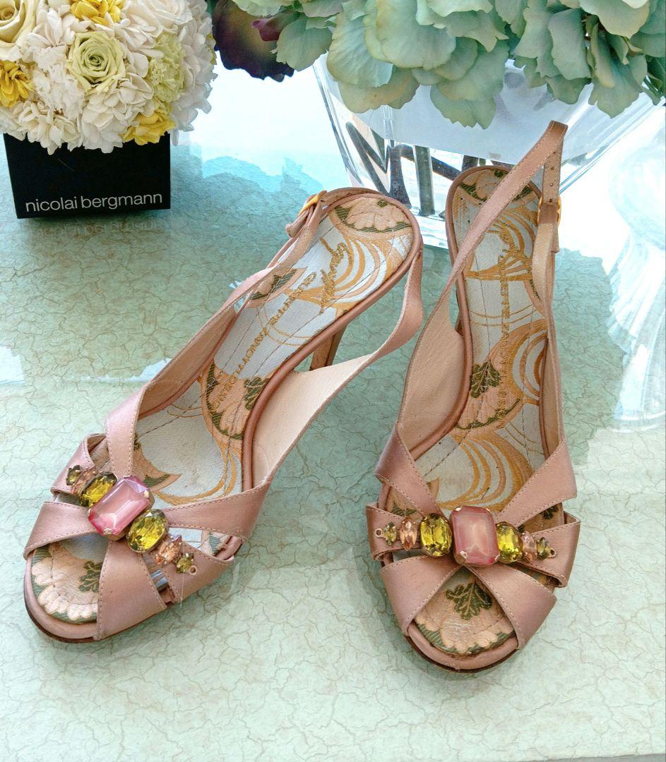 ジュゼッペザノッティ　ヴィッチーニ　ビジュー　オープントゥ　パンプス　37.5