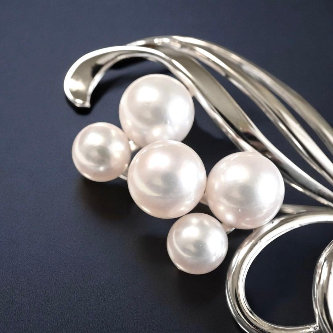 【未使用】ミキモト　花珠クラス　アコヤ　パール　ブローチ　コサージュ　M刻印