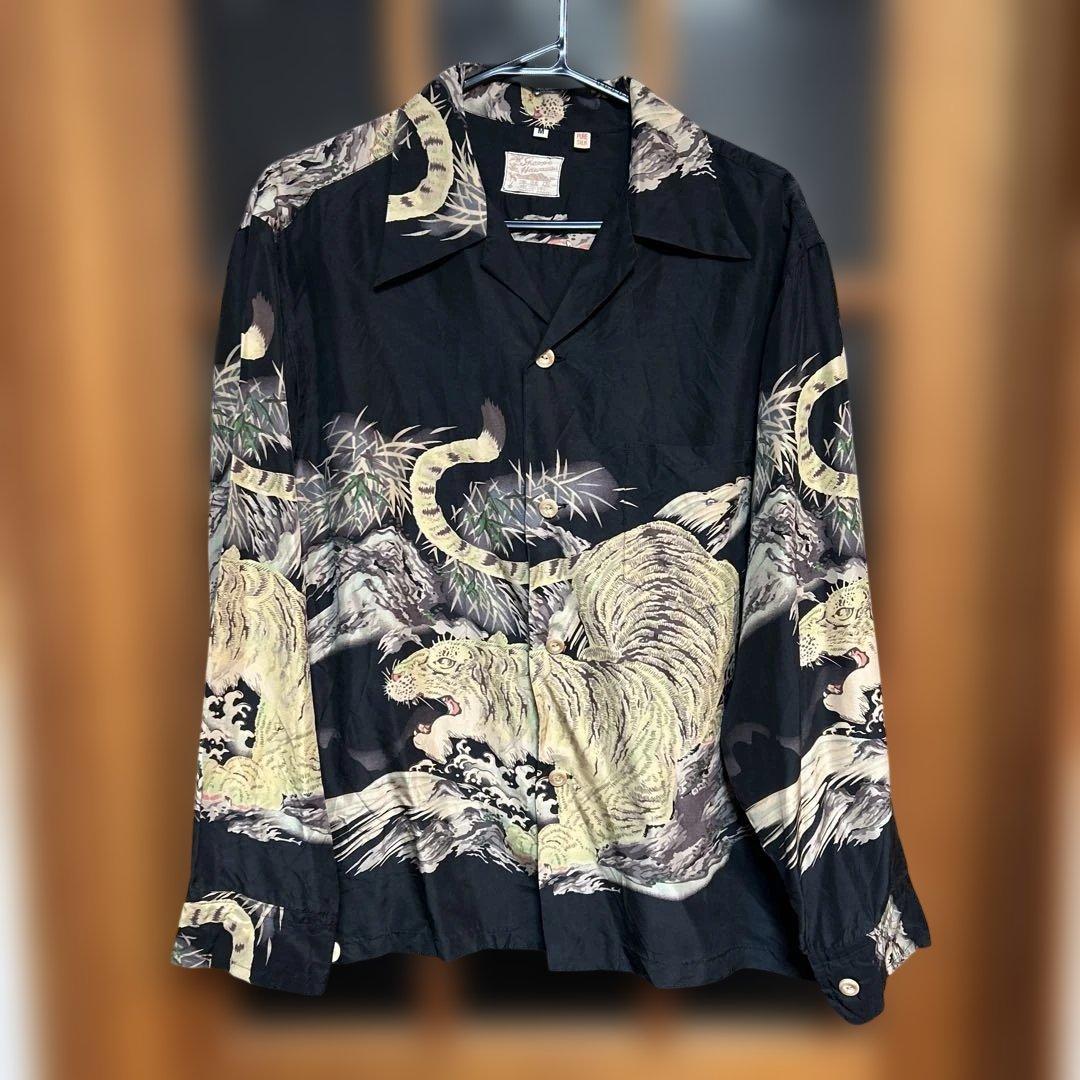 SUN SURF サンサーフ 長袖アロハM スペシャルエディション 笹虎