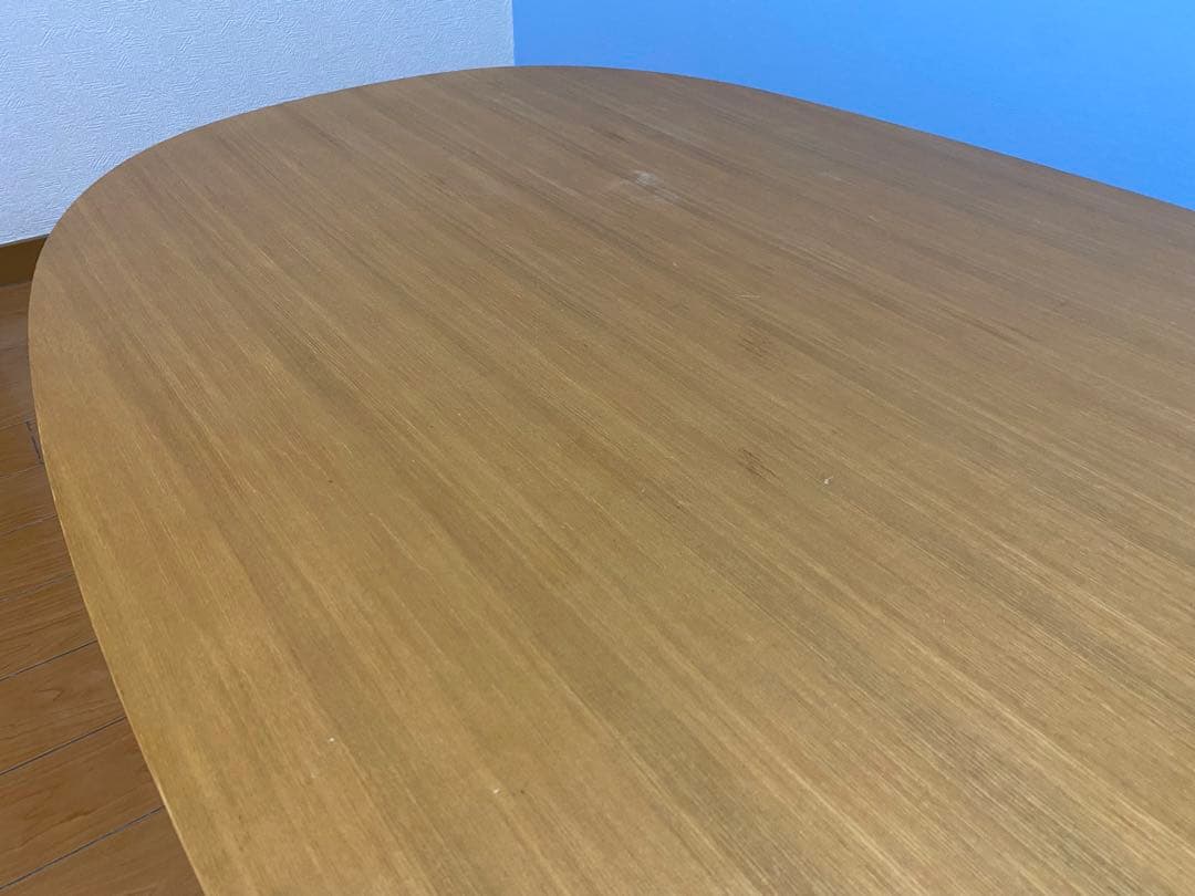 【値下げ】無印良品　タモ材　楕円形ローテーブル