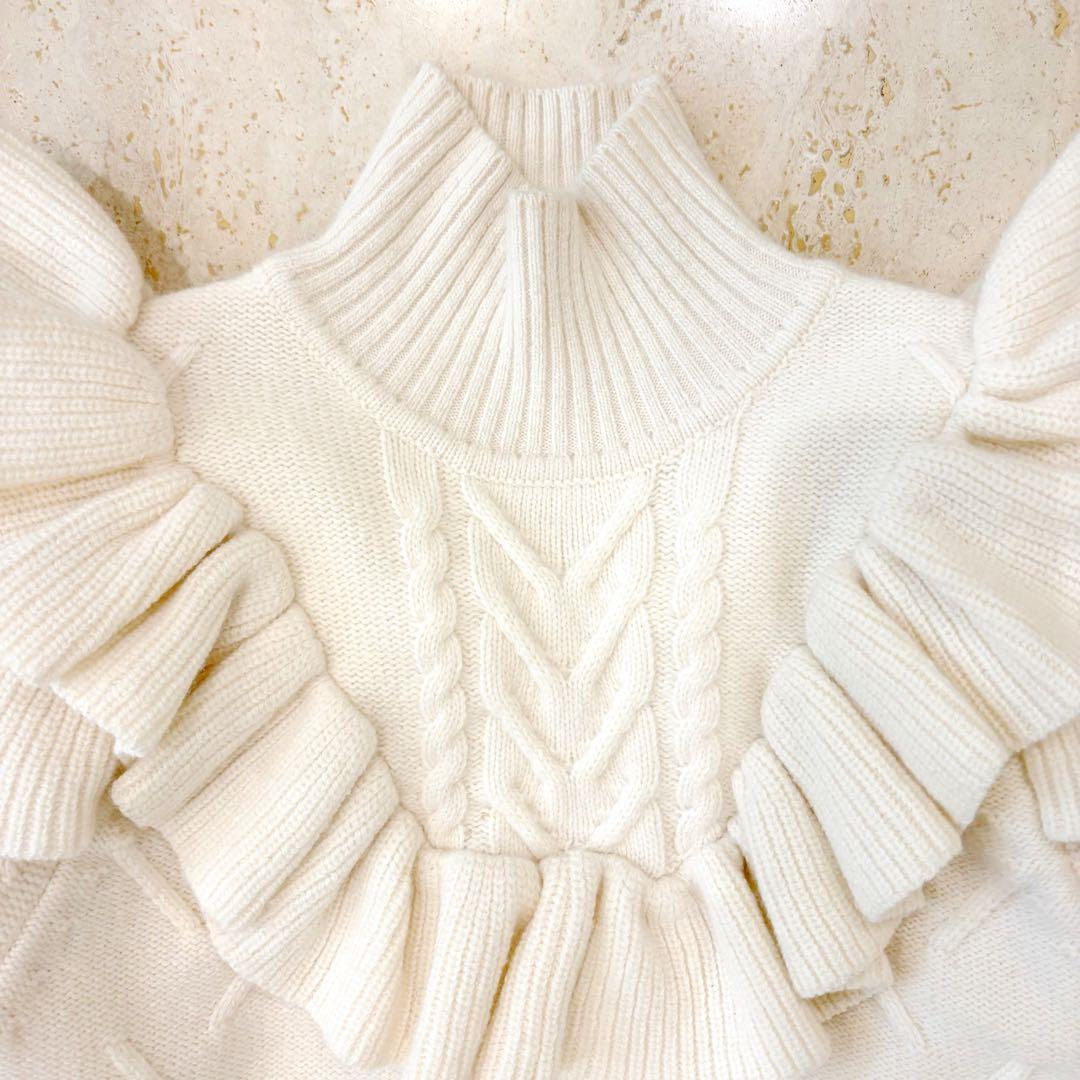 美品☆柴咲コウ☆MES VACANCES ミヴァコンス☆ケーブルフリルニット