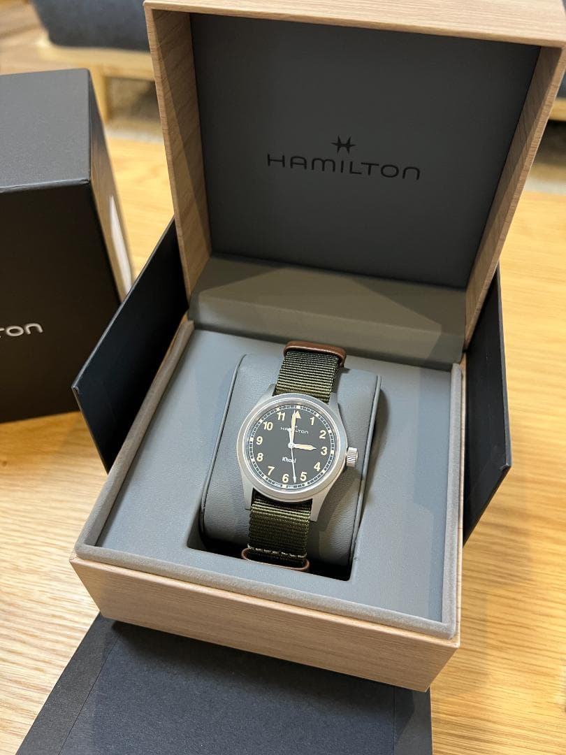 Hamilton Khaki Field クォーツ ブラックダイヤル 腕時計