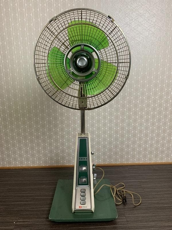 HITACHI 日立 H-625 デスクファン扇風機 グリーン 昭和レトロ