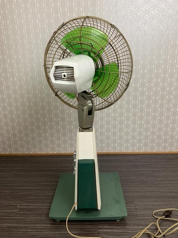 HITACHI 日立 H-625 デスクファン扇風機 グリーン 昭和レトロ