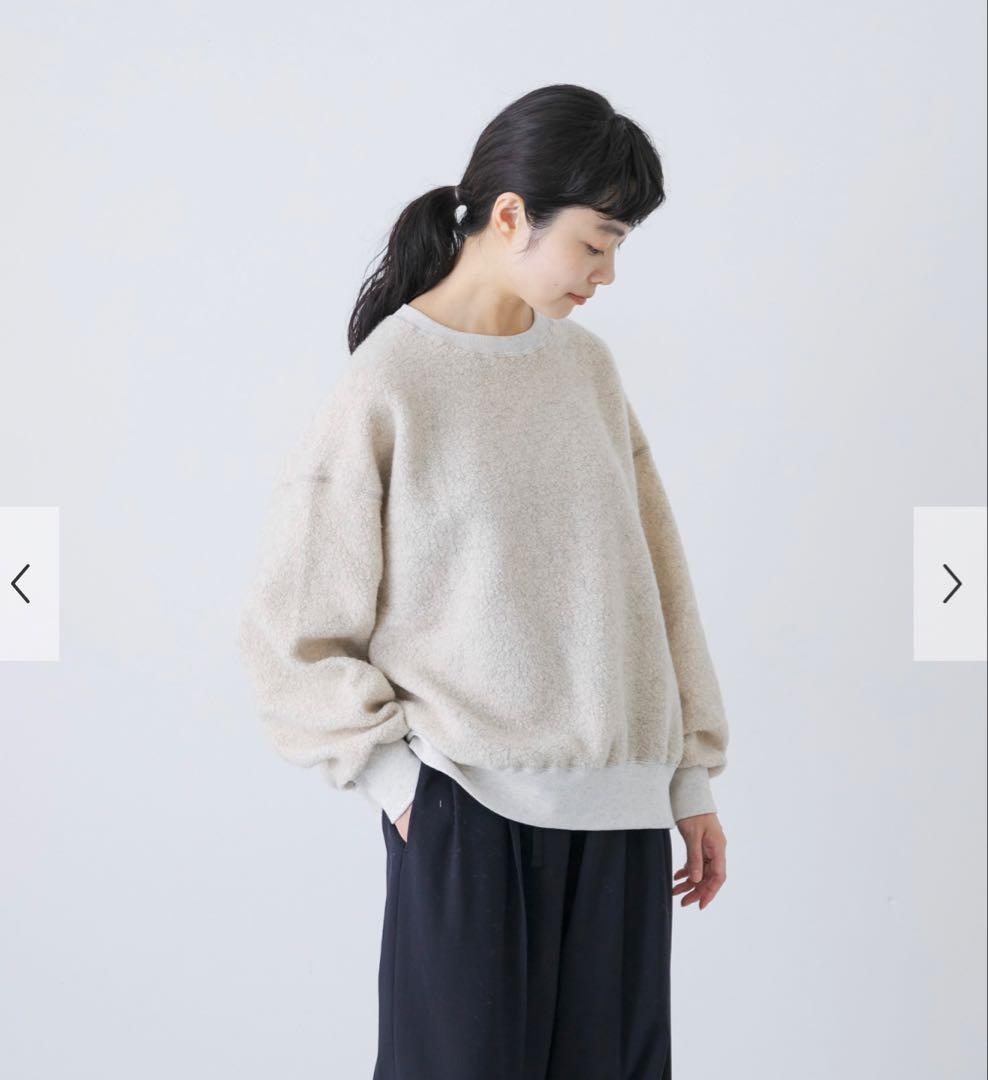 新品　かぐれ　今季　ウール ボアプルオーバー　2025秋冬　ライトベージュ