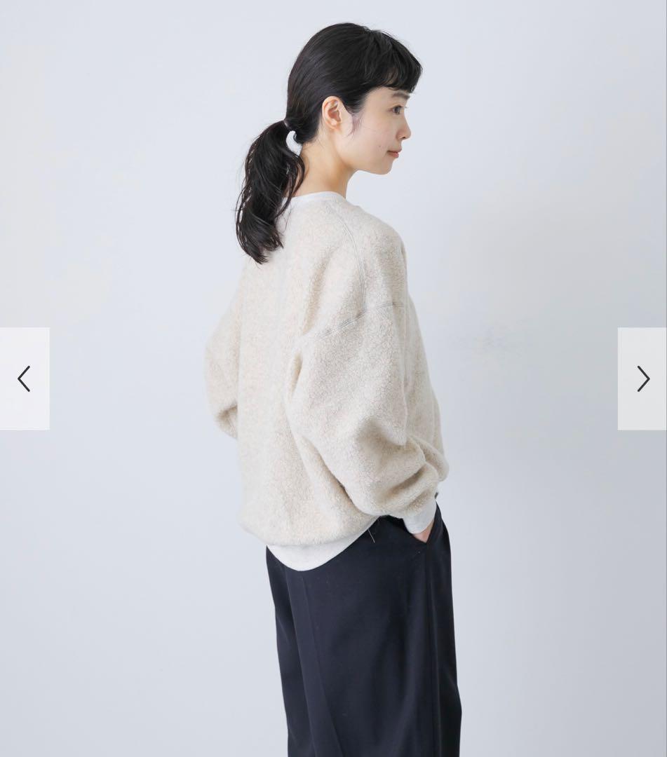 新品　かぐれ　今季　ウール ボアプルオーバー　2025秋冬　ライトベージュ
