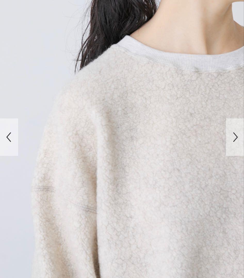 新品　かぐれ　今季　ウール ボアプルオーバー　2025秋冬　ライトベージュ