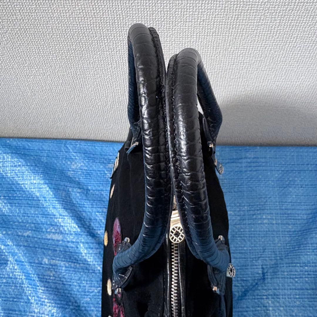 レア⬛︎ハローキティ⬛︎muta⬛︎ボストンバッグ⬛︎コラボ⬛︎レザー⬛︎クロコ型押し