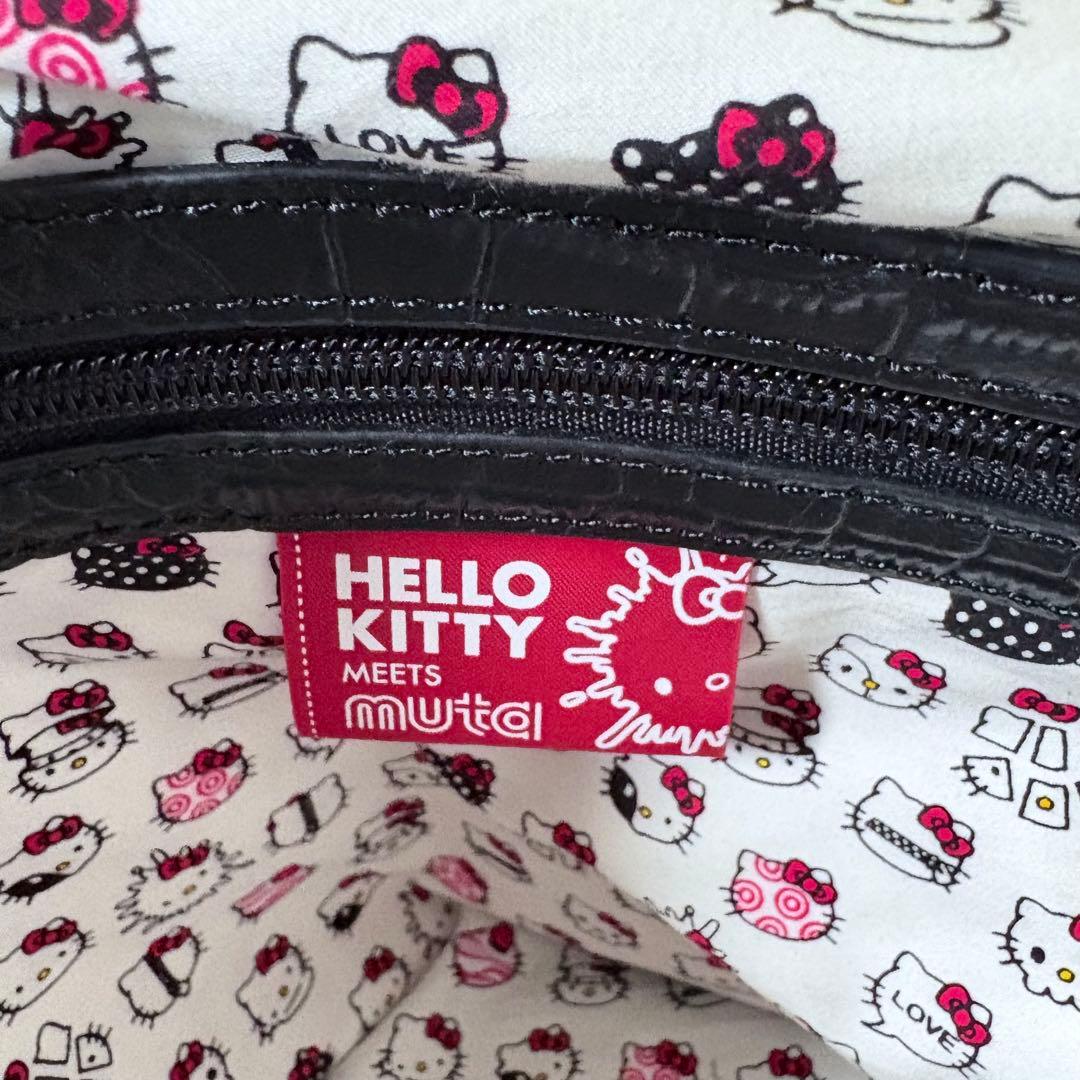 レア⬛︎ハローキティ⬛︎muta⬛︎ボストンバッグ⬛︎コラボ⬛︎レザー⬛︎クロコ型押し