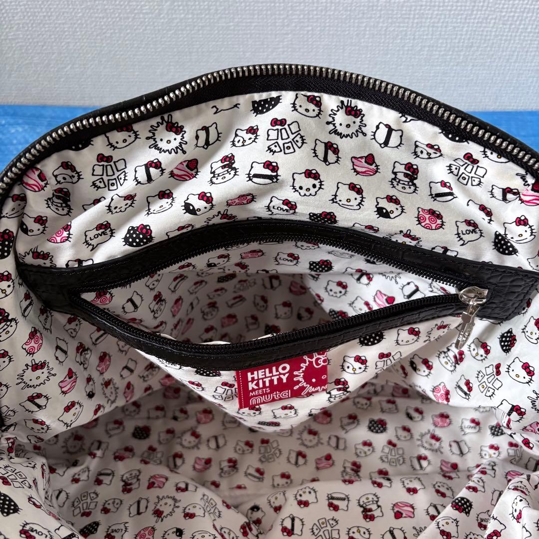 レア⬛︎ハローキティ⬛︎muta⬛︎ボストンバッグ⬛︎コラボ⬛︎レザー⬛︎クロコ型押し