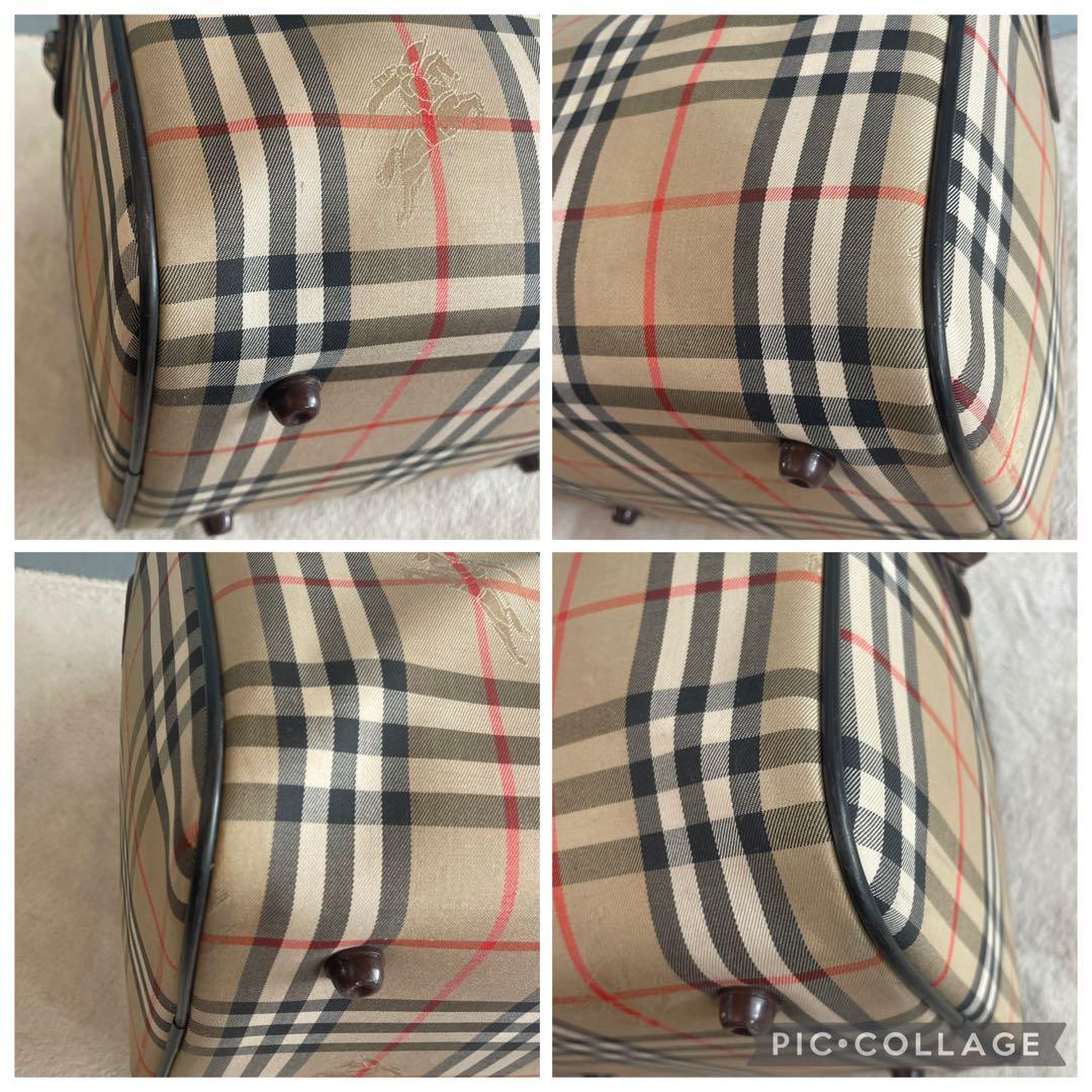 【ゆ様】 美品バーバリー ボストンバッグ ノバチェック 大容量 旅行 ホース