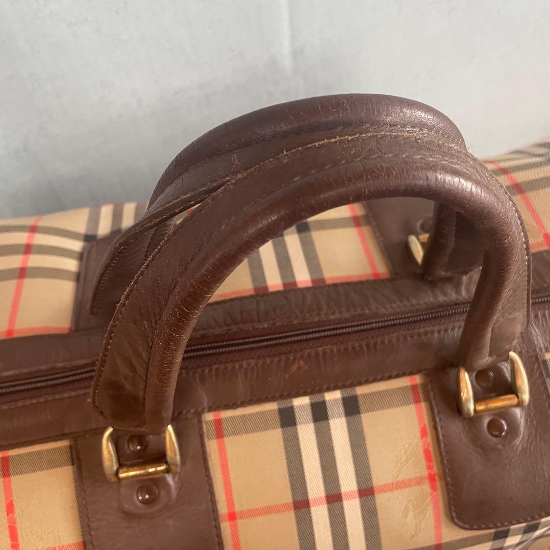 【ゆ様】 美品バーバリー ボストンバッグ ノバチェック 大容量 旅行 ホース