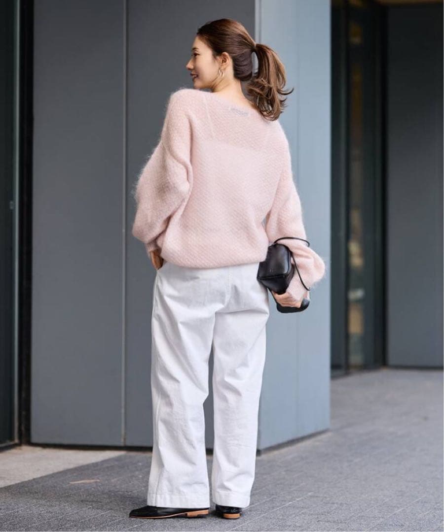 FRAMeWORK フレームワーク モヘヤmixカノコ柄プルオーバー ピンク