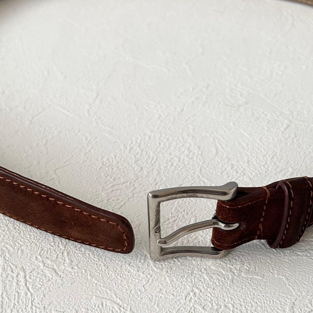 John Lobb ジョンロブ スエード レザーベルト ブラウン 本革 英国製