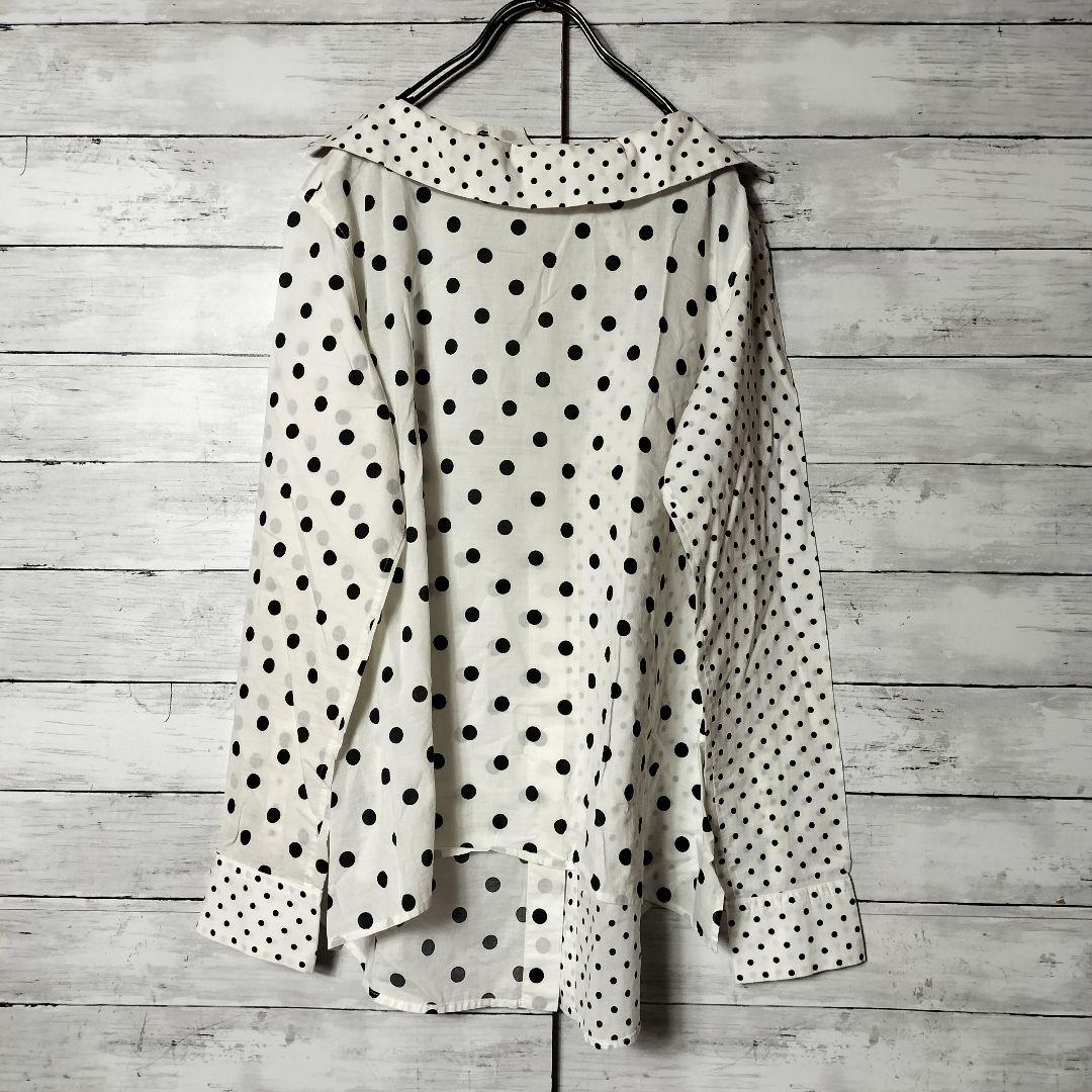 ワイズ ヨウジヤマモト ドッキングシャツ ブラウス ドット柄 コットン 綿