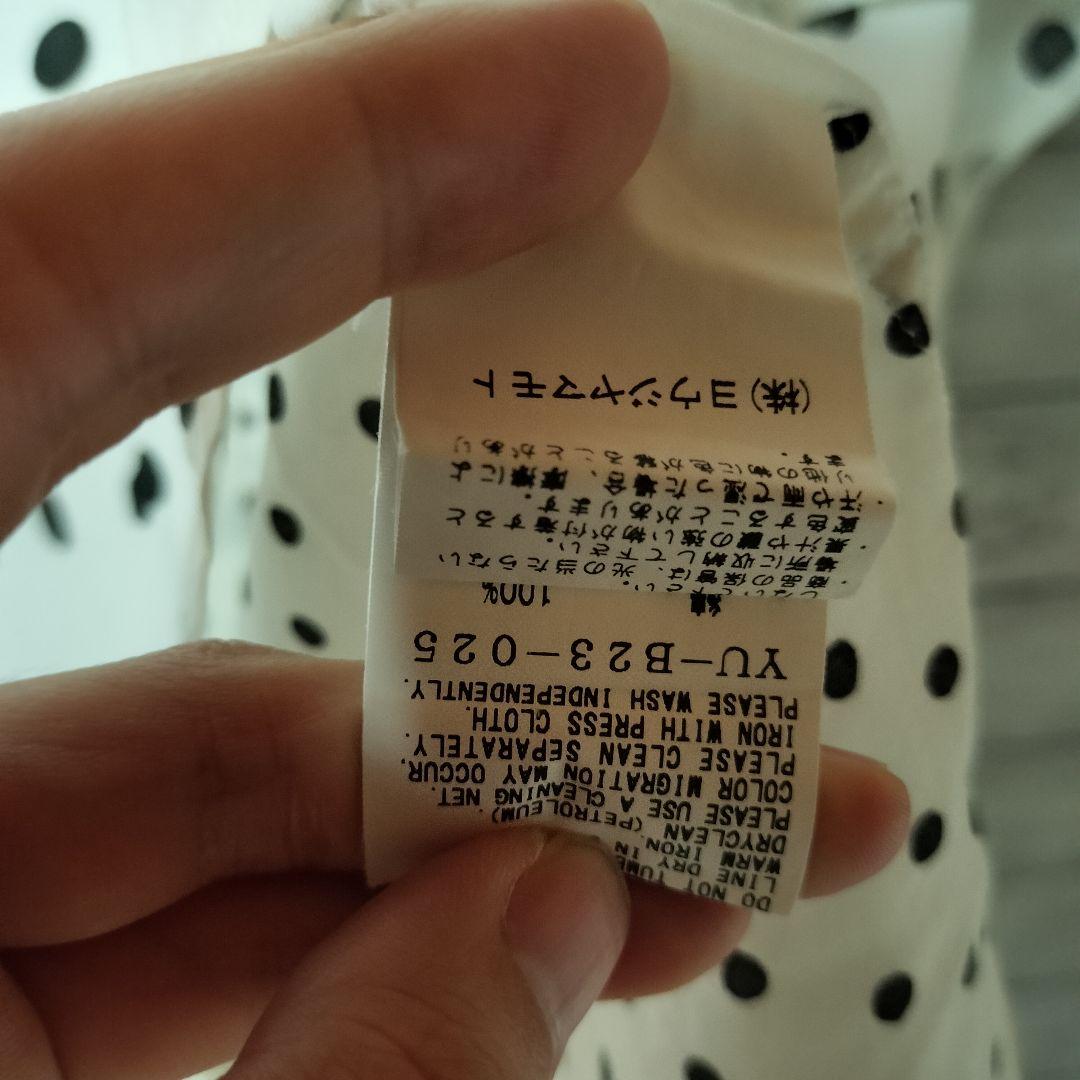 ワイズ ヨウジヤマモト ドッキングシャツ ブラウス ドット柄 コットン 綿