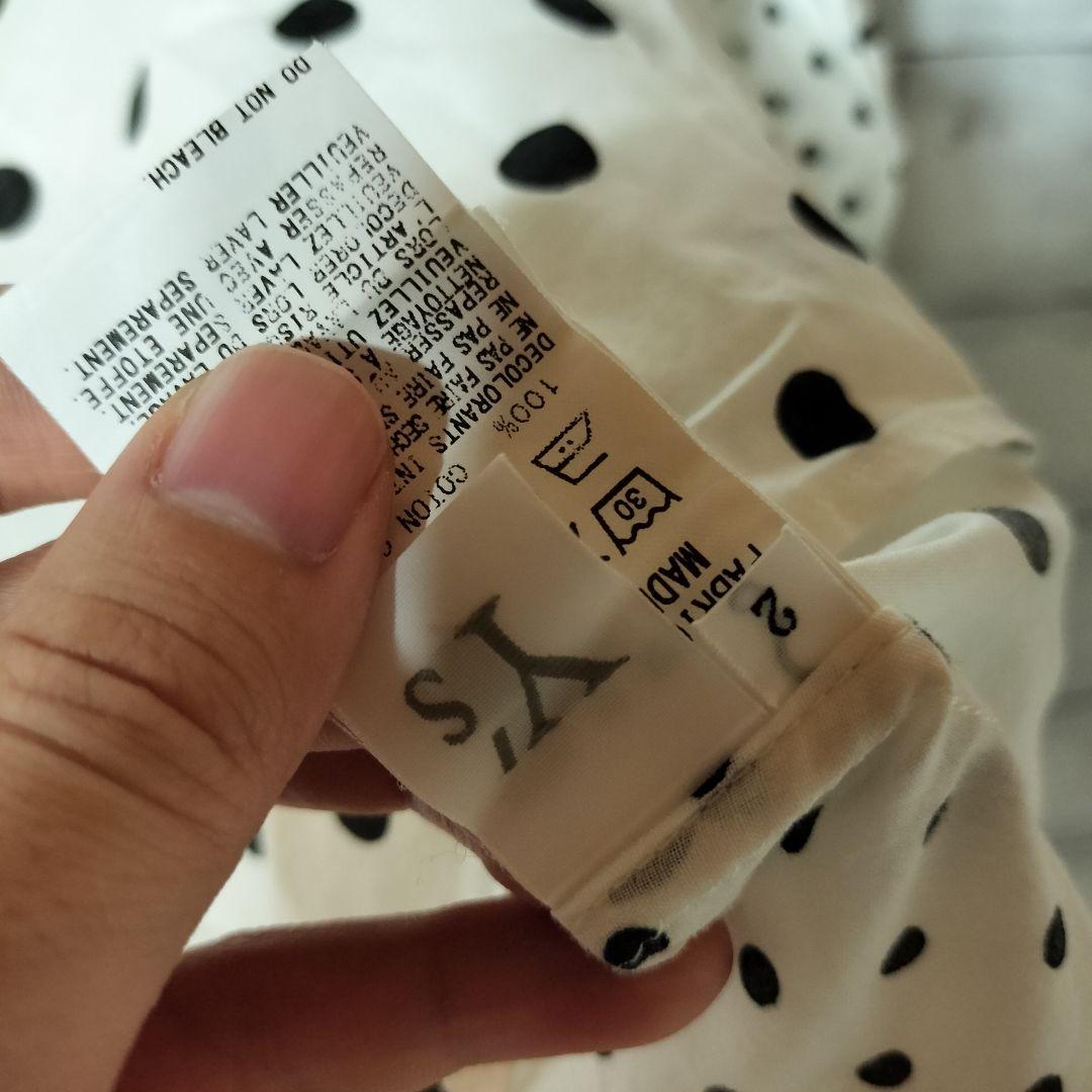 ワイズ ヨウジヤマモト ドッキングシャツ ブラウス ドット柄 コットン 綿