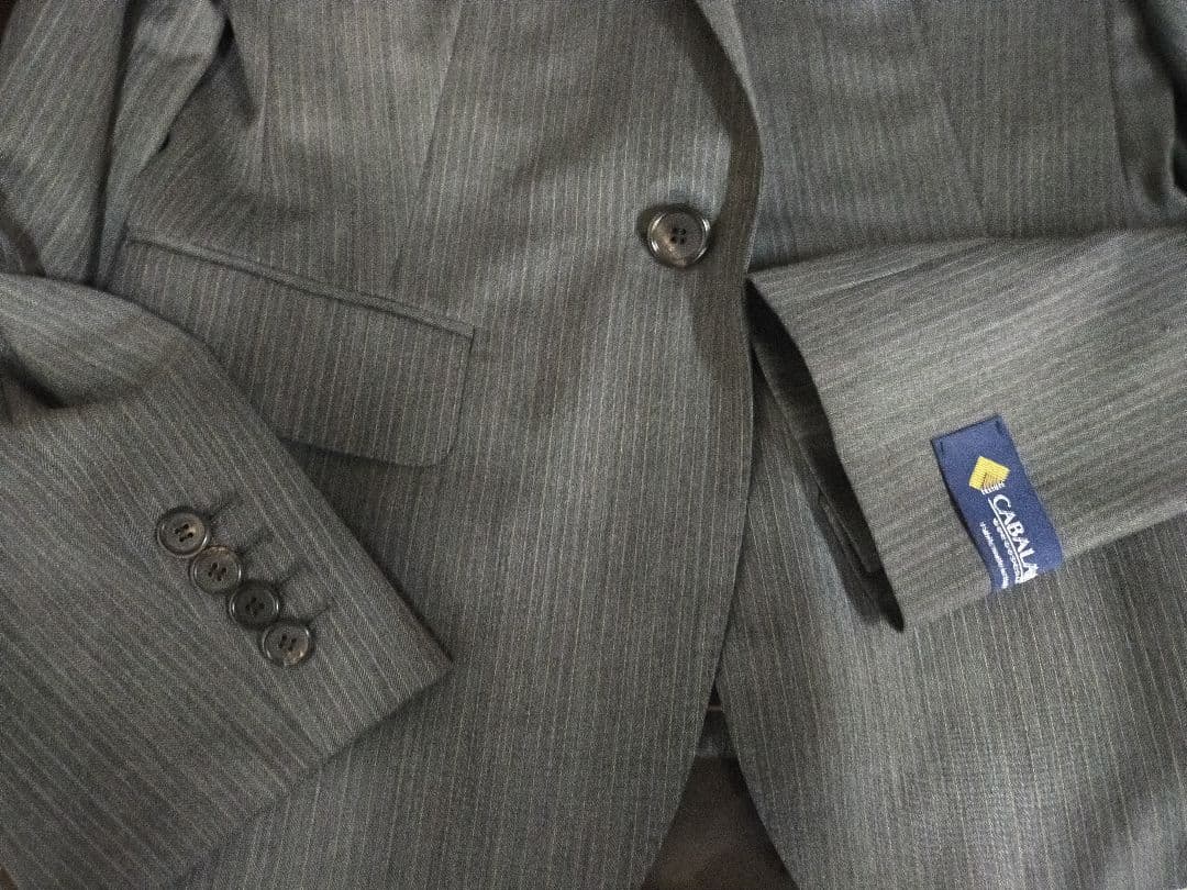 新品未使用 アンタイトル パンツスーツ 3 Lグレー ストライプ イタリア素材