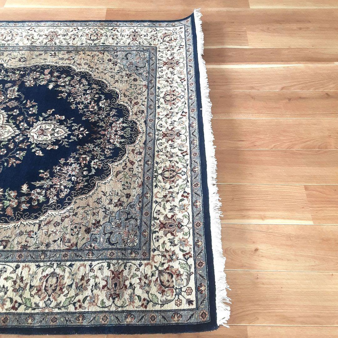 Y1154 高級ペルシャ絨毯 ウール100% 手織り 219×141㎝