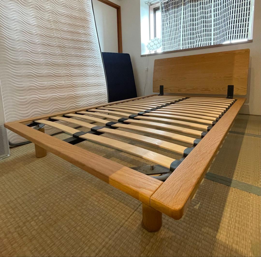 【送料込み】無印良品 木製ベッドフレーム/セミダブル/ヘッドボード付き