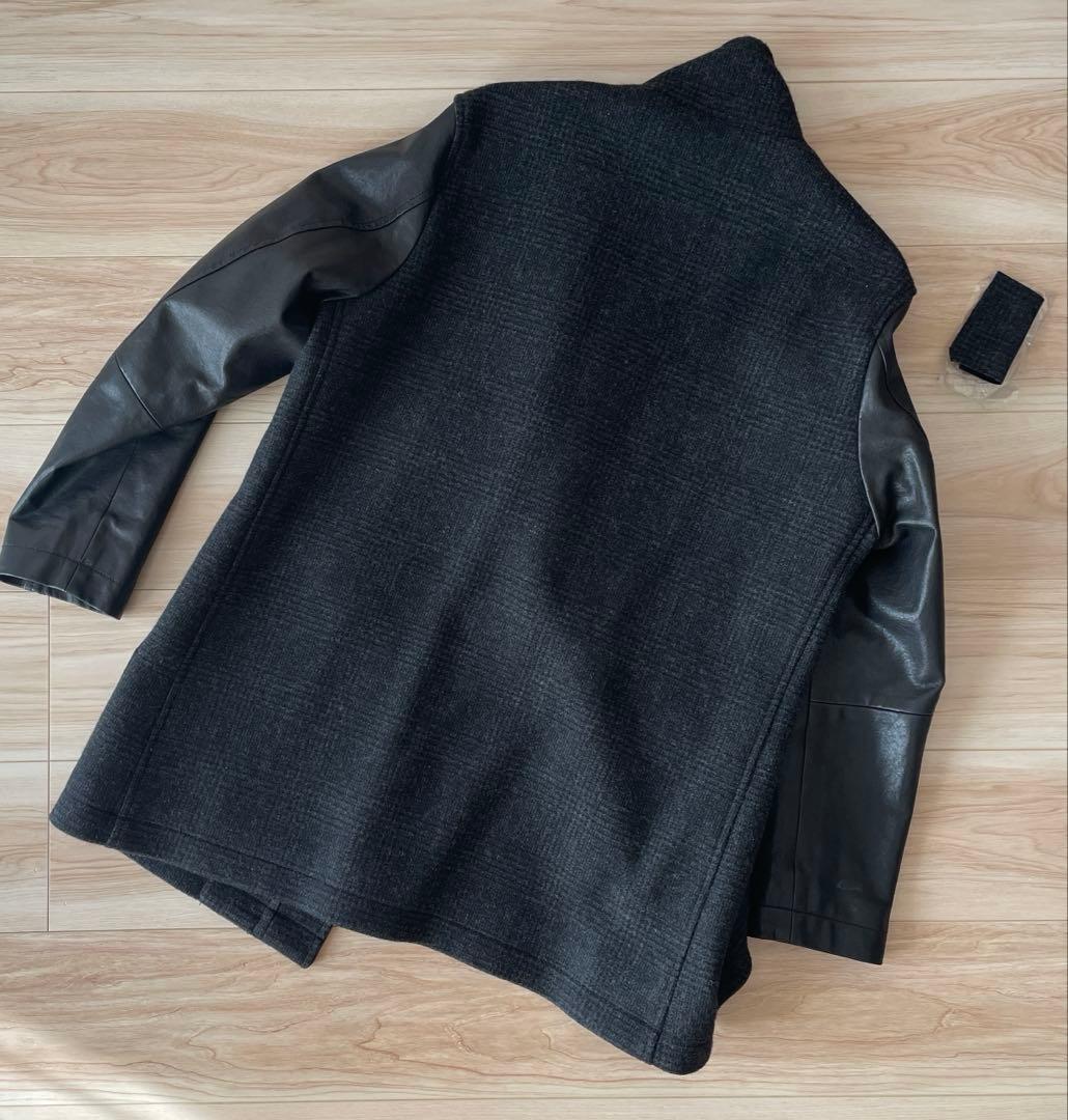 ⭐️JOSEPH HOMME46ジョセフオム ウール・レザー スタンドカラーコート