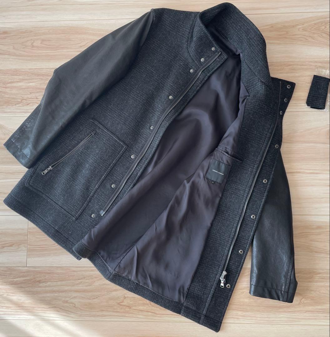 ⭐️JOSEPH HOMME46ジョセフオム ウール・レザー スタンドカラーコート