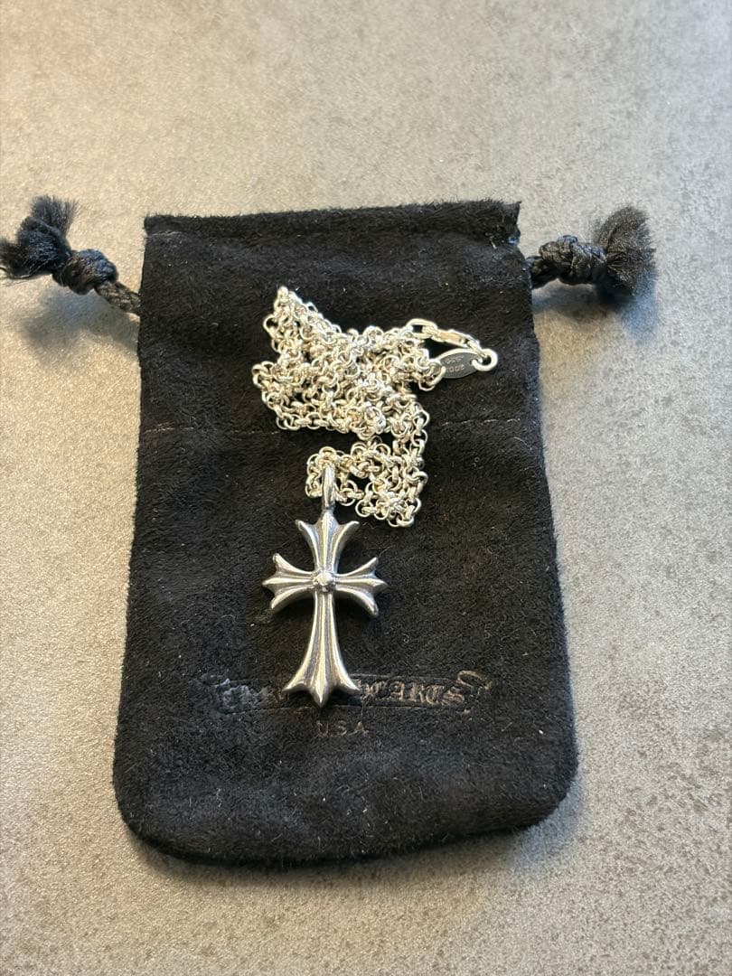 最安値【新品】最新 クロムハーツ タイニーファット クロス ダイヤ チェーン付き