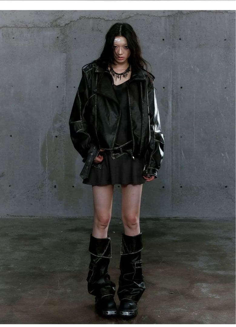 Cest Nous レッグウォーマー　ヴィンテージ　y2k ブラック　pu00s